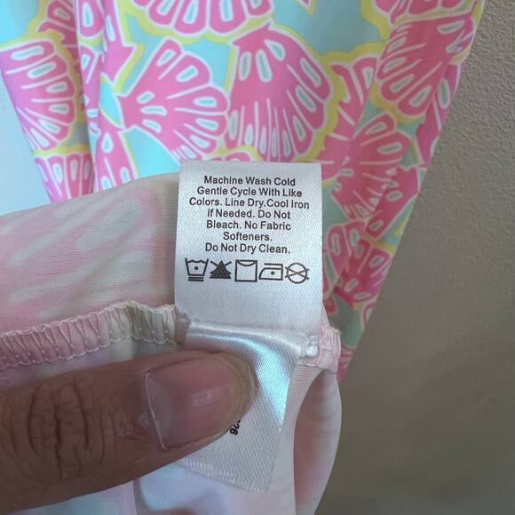 Women's Shellicious Seaside Ridge Pink Blue Beachy Maxi Dress M Barbiecore $116 - Picture 5 of 7